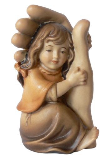 Figurka sakralna Ręka Opatrzności - rzeźba z drewna jaworowego polichromia