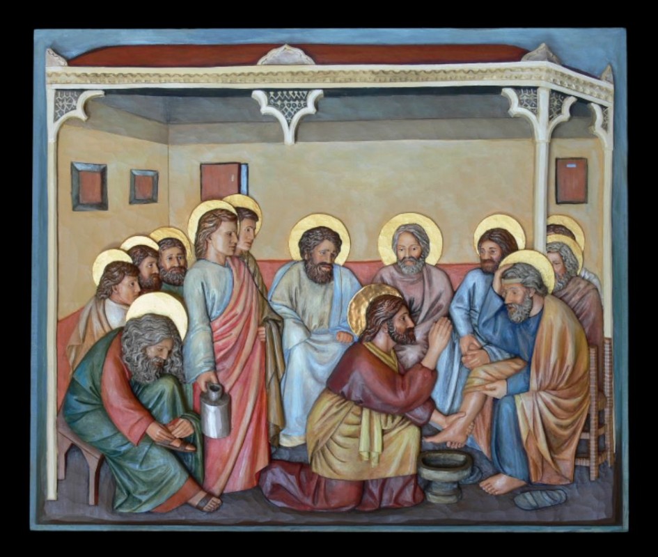 Obmycie st&oacute;p, rzeźba, figura