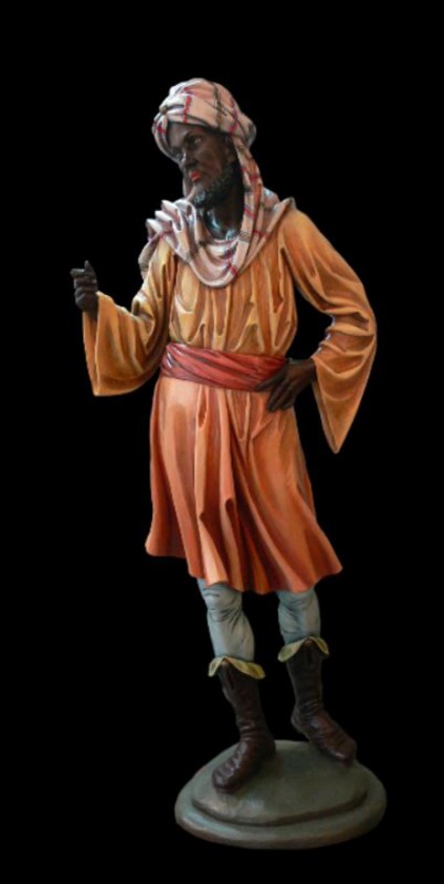 Kr&oacute;l Murzyn - figurka szopkowa wykonana w drewnie lipowym z arcydokładną precyzją