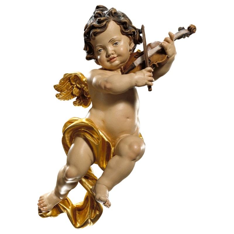 Anioł ze skrzypcami - figura w drewnie