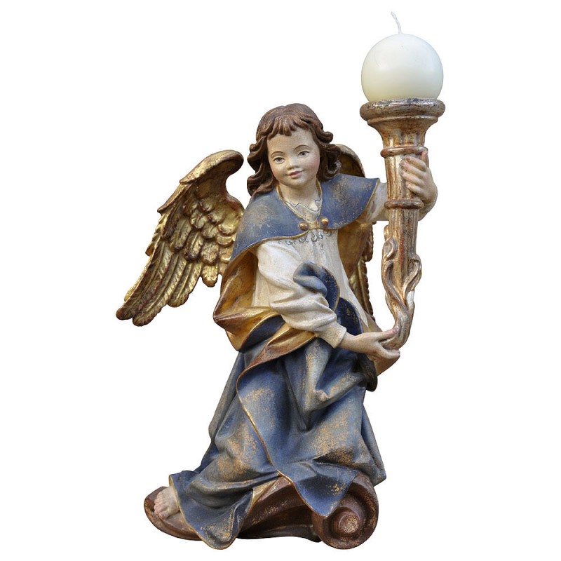 Anioł, świecznik - rzeźba drewniana