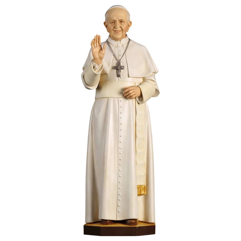 Papież Franciszek - rzeźba w drewnie