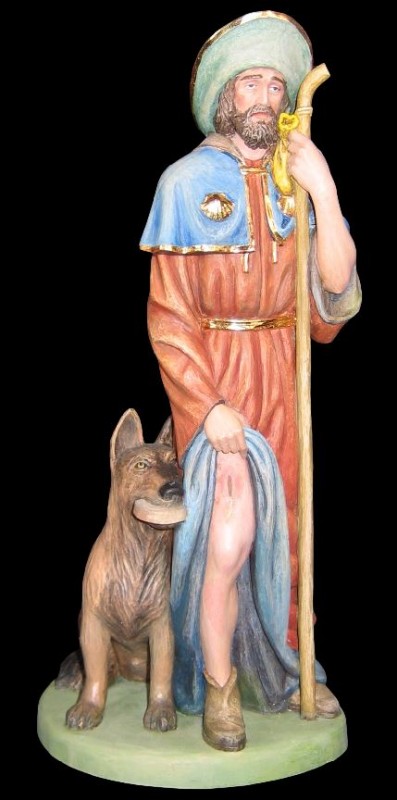 Święty Roch, rzeźba polichromowana, figura polichromowana