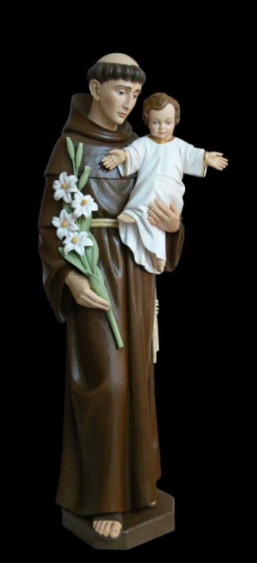 Św. Antoni, rzeźba w drewnie, fugura w drewnie