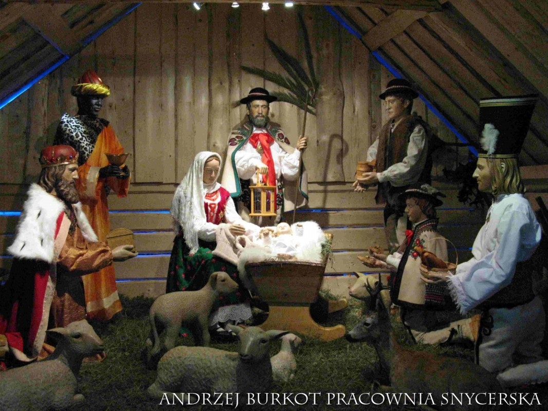 Szopka bożonarodzeniowa w Olczy - aranżacja