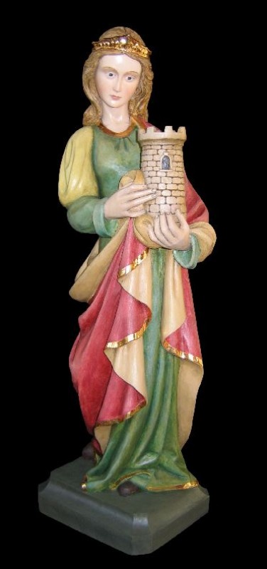 Święta Barbara, rzeźba w drewnie, figura w drewnie