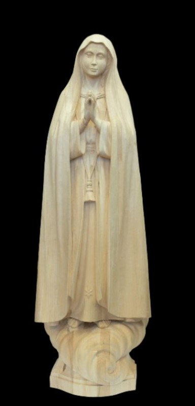 Figura drewniana Matki Boskiej Fatimskiej, figura
