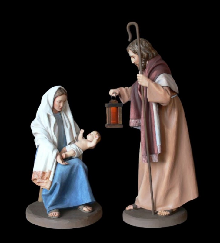 Święta Rodzina, figury w drewnie