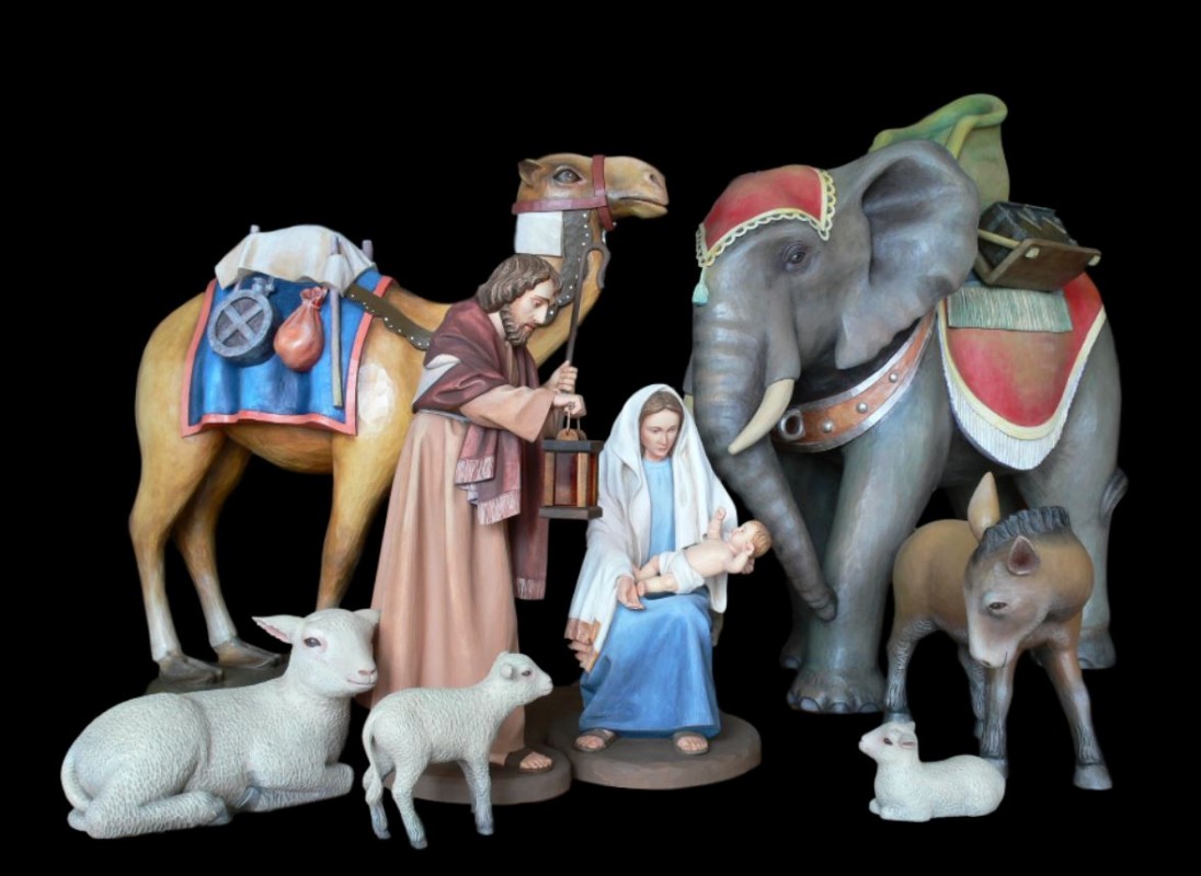 Szopka Bożonarodzeniowa ze zwierzętami