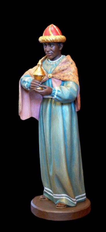 Kr&oacute;l Murzyn - rzeźba do szopki bożonarodzeniowej