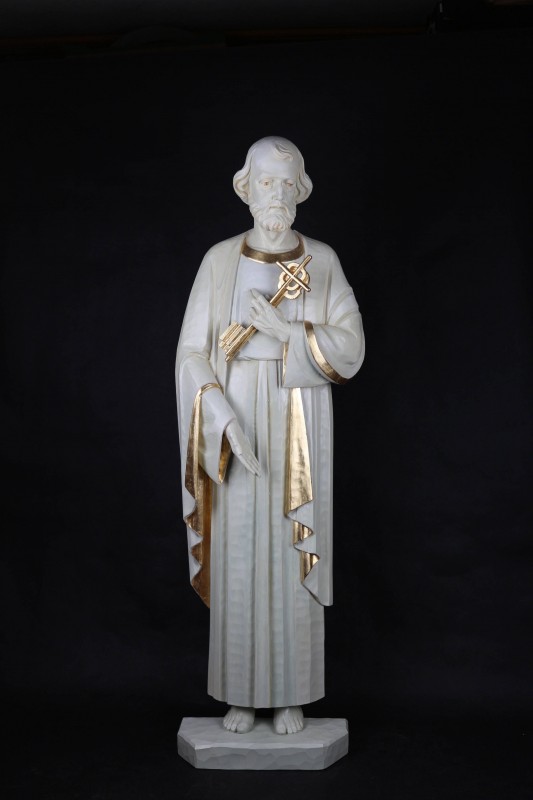 Św. Piotr - figura drewniana, płaskorzeźba