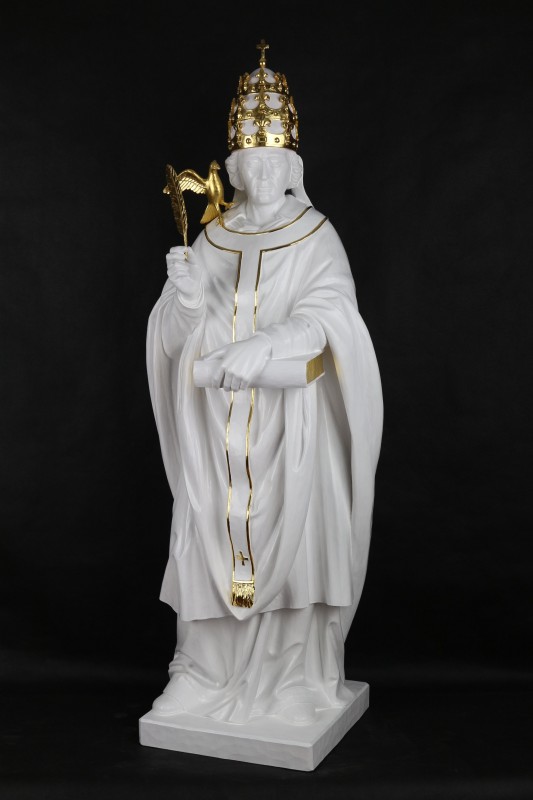 Doktor Kościoła, święty Grzegorz - figura drewniana z elementami złoceń