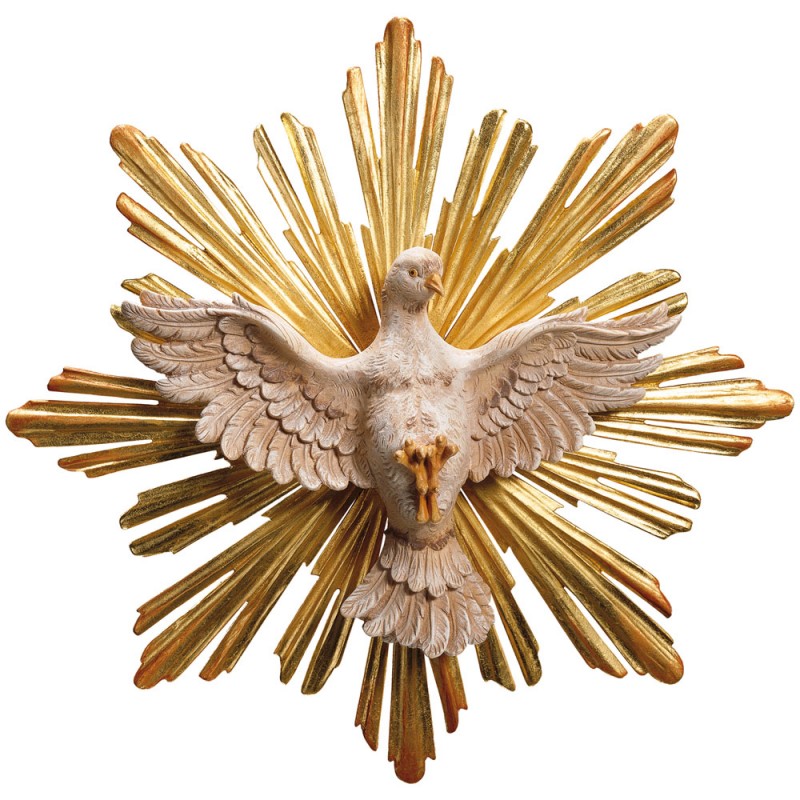 Duch Święty z aureolą - rzeźba drewniana