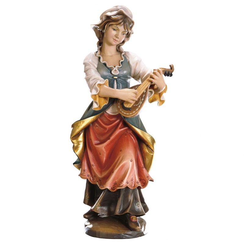 Lutnista - figurka w drewnie