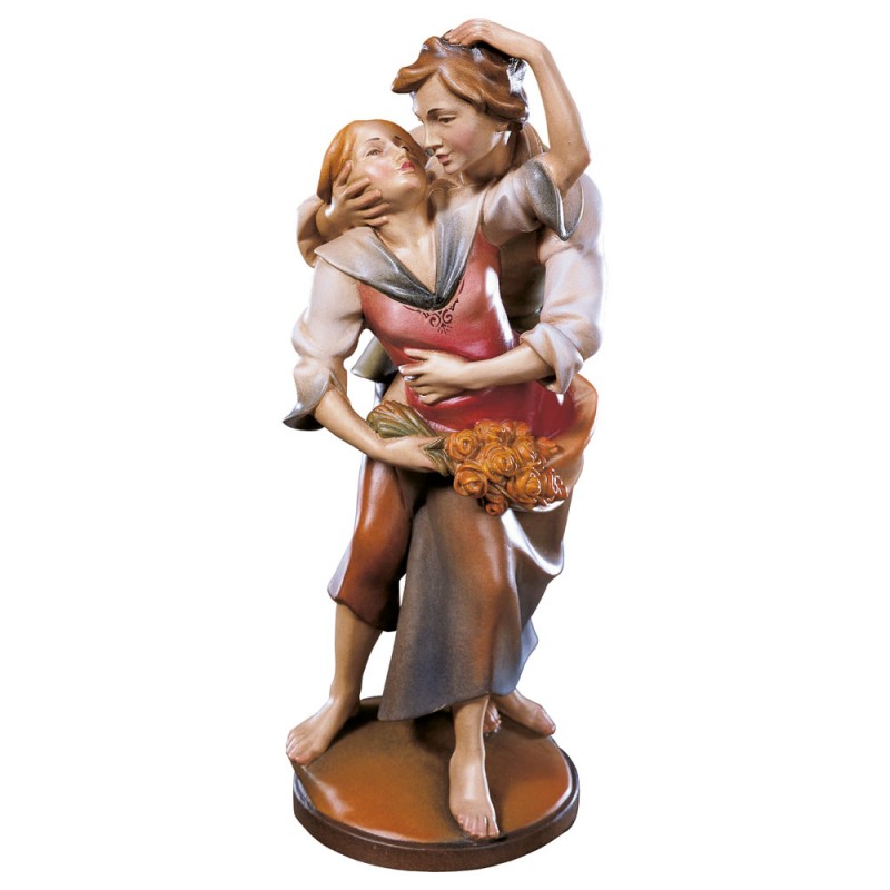 Kochankowie - rzeźba, figurka w drewnie