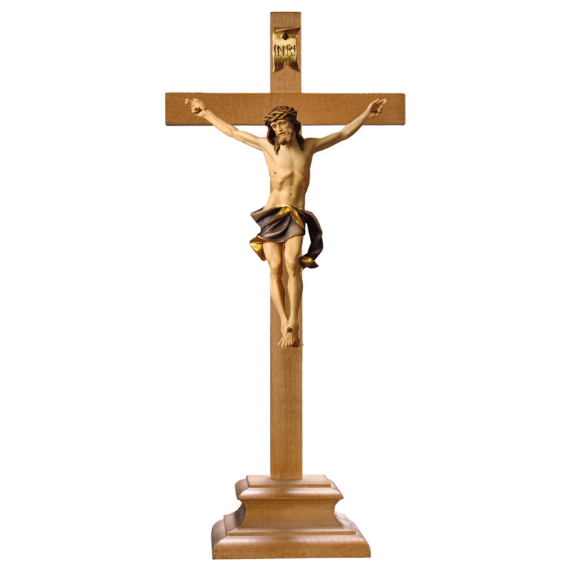 Krucyfiks nazareński stojący - drewno kolorowane