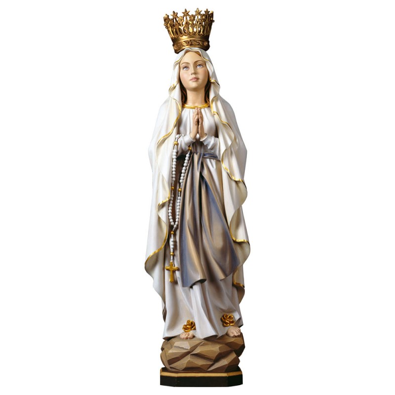 Matka Boża z Lourdes z koroną - rzeźba polichromowana