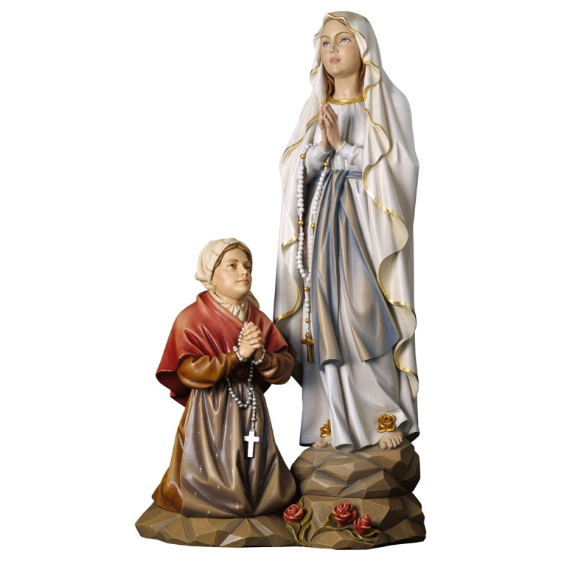 Objawienie w Lourdes - figurka drewniana