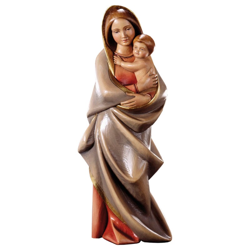 Malowana figurka przedstawiająca Madonnę z Dzieciątkiem