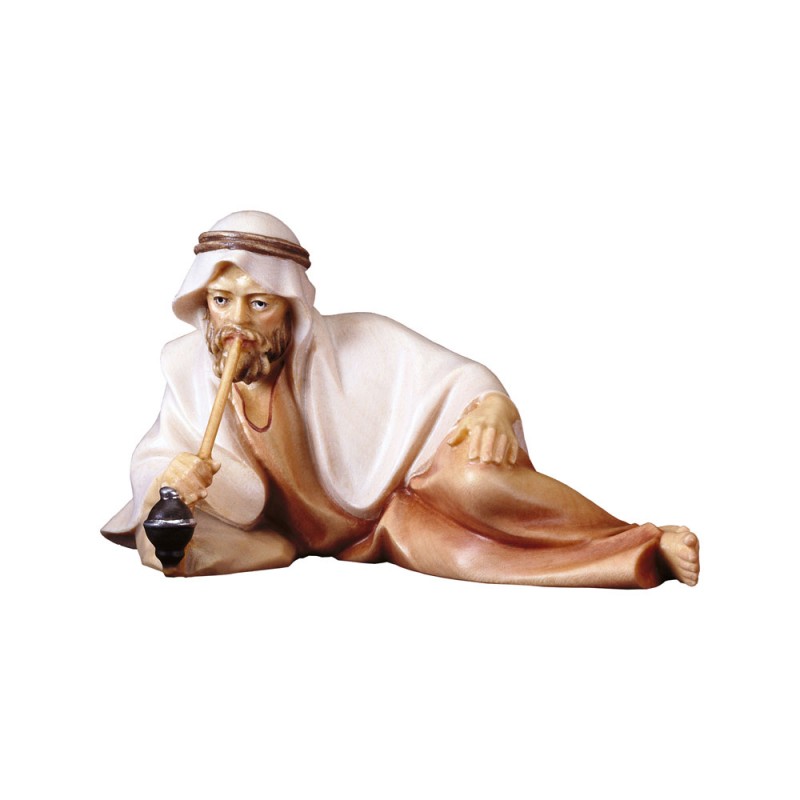 Pasterz leżący z fajką - figurka szopkowa
