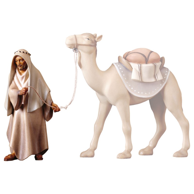 Pasterz ciągnący wielbłąda - figurka do szopki bożonarodzeniowej