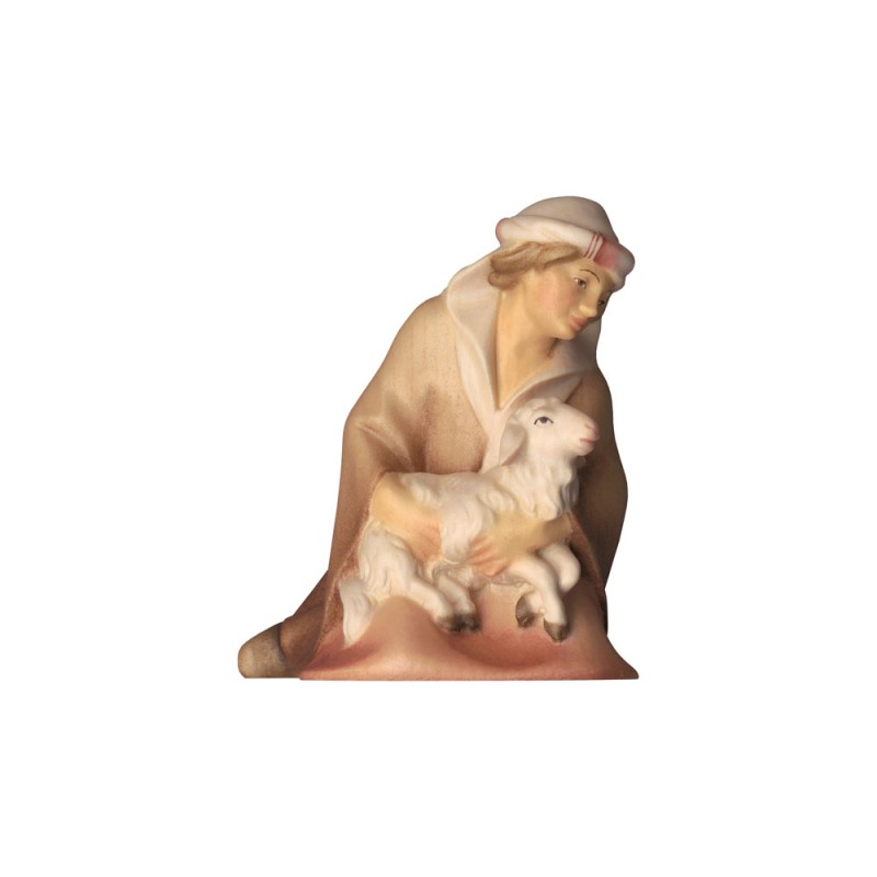 Pasterz klęczący z jagnięciem - szopka bożonarodzeniowa